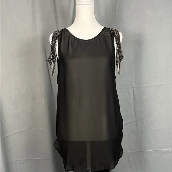 Haute Hippie Black Embellished Tank Top - Picture 1 of 4